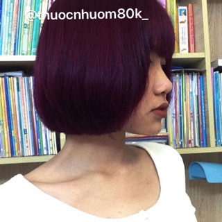 Thuốc nhuộm tóc màu TÍM PHÚC BỒN TỬ ( tặng kèm oxy trợ duõng , găng tay)