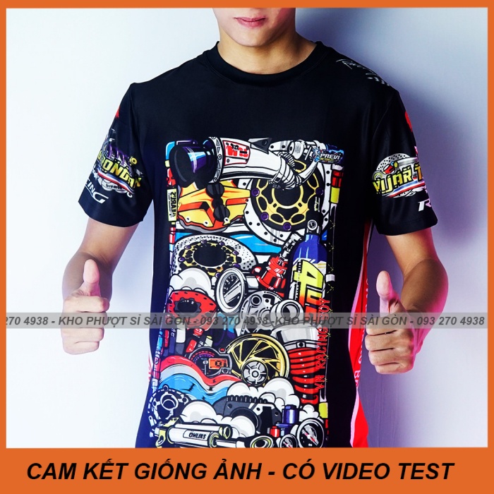 Kho Sỉ SG - Áo xe máy VN Racing Boy Chibi 3D siêu đẹp - Áo thun ngắn tay Biker Racing Uma nhiều mẫu