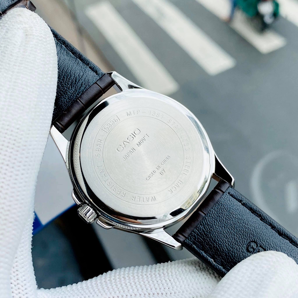 Đồng hồ nam tay nhỏ Casio MTP 1381L-7AV dây da mặt trắng chống nước 5ATM - Size 39mm Bảo hành 1 năm Hyma watch