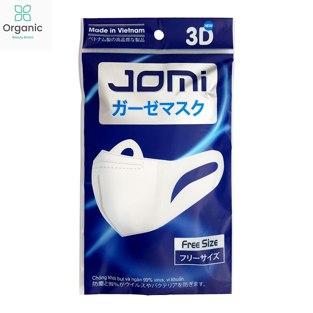 JOMI - Khẩu Trang Y Tế 4D - Ngăn Bụi Mịn - Vi Khuẩn - Túi 5 cái