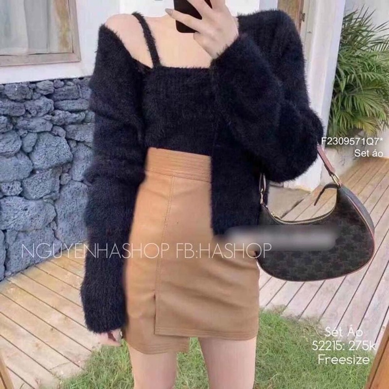 Set áo len lông cardigan kèm áo trong hàng nhập đẹp!XẢ HÀNG TẾT!!!