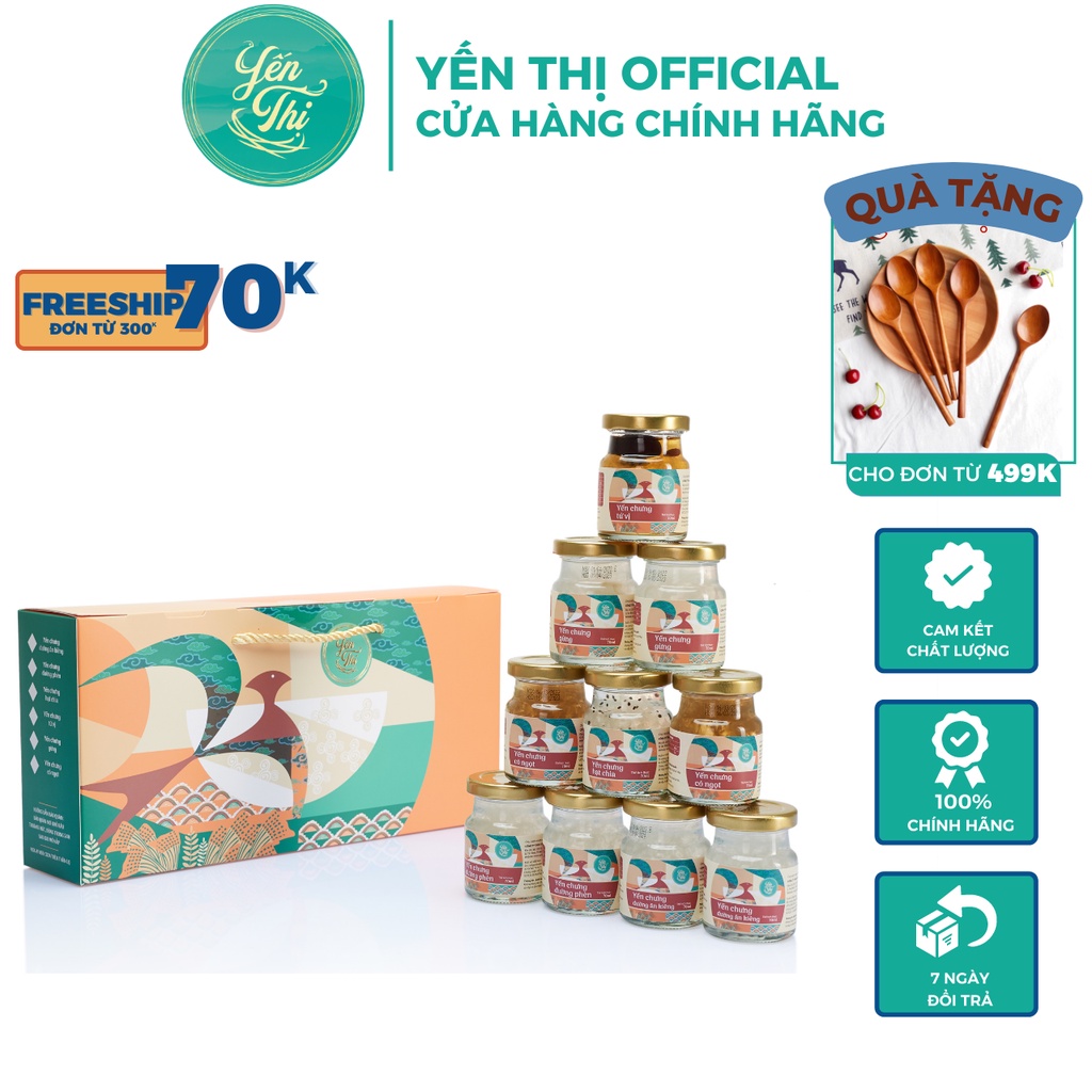 Yến Thị - Gói quà tặng 10 hũ mix vị - Yến sào Khánh Hòa chưng sẵn