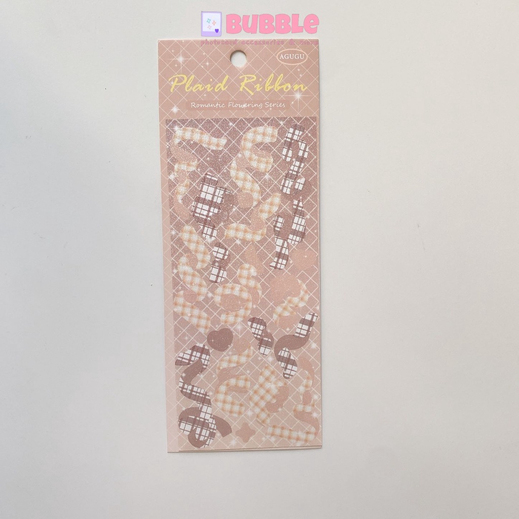 Sticker ruy băng Plaid Ribbon nhãn dán trang trí decor toploader photocard thẻ bài card Kpop Anime binder bullet journal