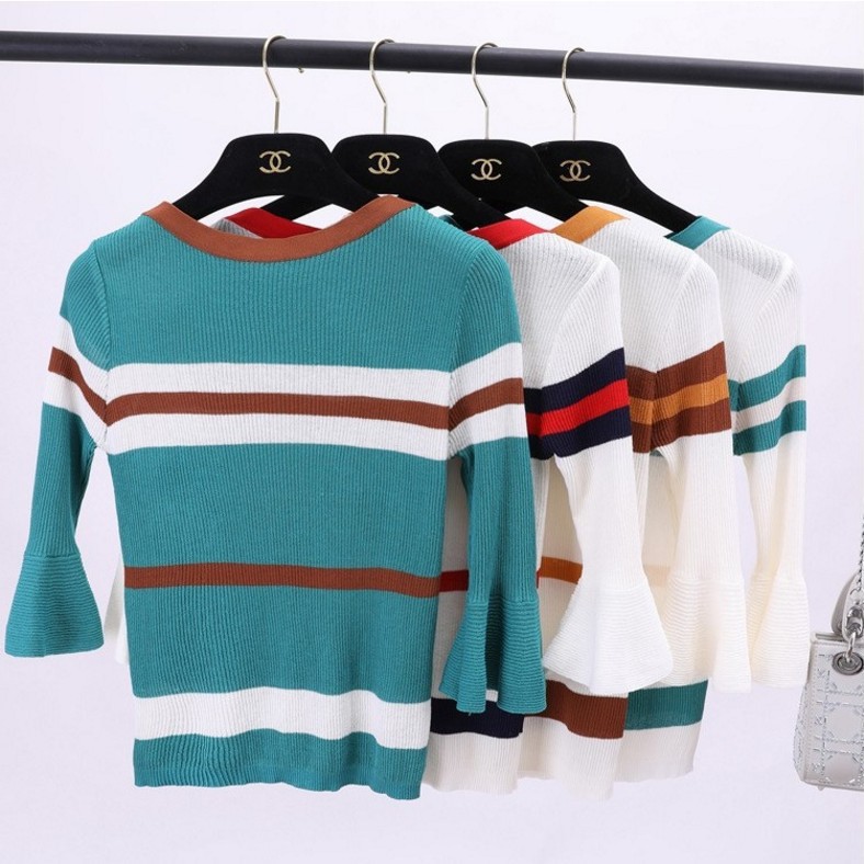 Áo Dệt Kim Nữ Kẻ Sọc Thời Trang | BigBuy360 - bigbuy360.vn