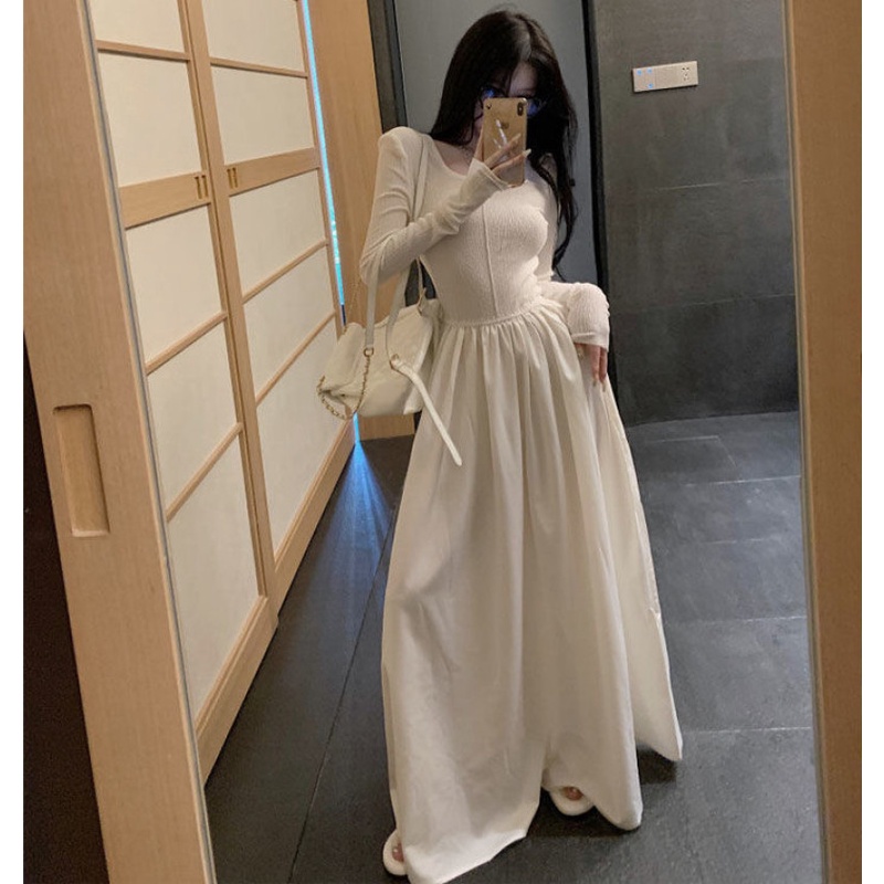 Đầm Maxi Tay Dài Cổ Tròn Thiết Kế Hợp Thời Trang Cho Phái Nữ