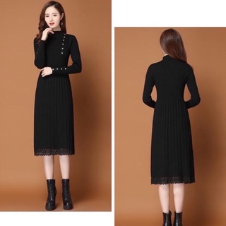 Váy len suông chân ren Cao cấp
