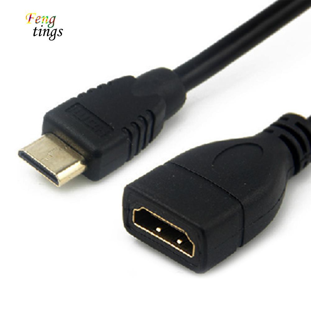 Dây cáp chuyển đổi cổng HDMI 1080P HD mini 1.4V đực sang cái cho máy chiếu tiện dụng