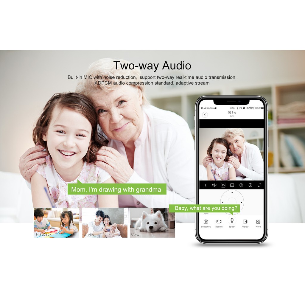 Camera WIfi Acesee AC05 trong nhà , đàm thoại 2 chiều góc nhìn cực rộng full HD