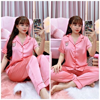 Satin tay ngắn quần dài