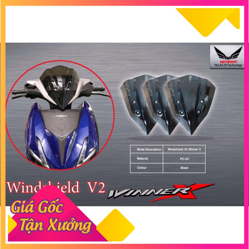 🥇 KÍNH CHẮN GIÓ WINNER X CHÍNH HÃNG MOTOR ART(version 2) 🥇 (Ảnh Sp thật)