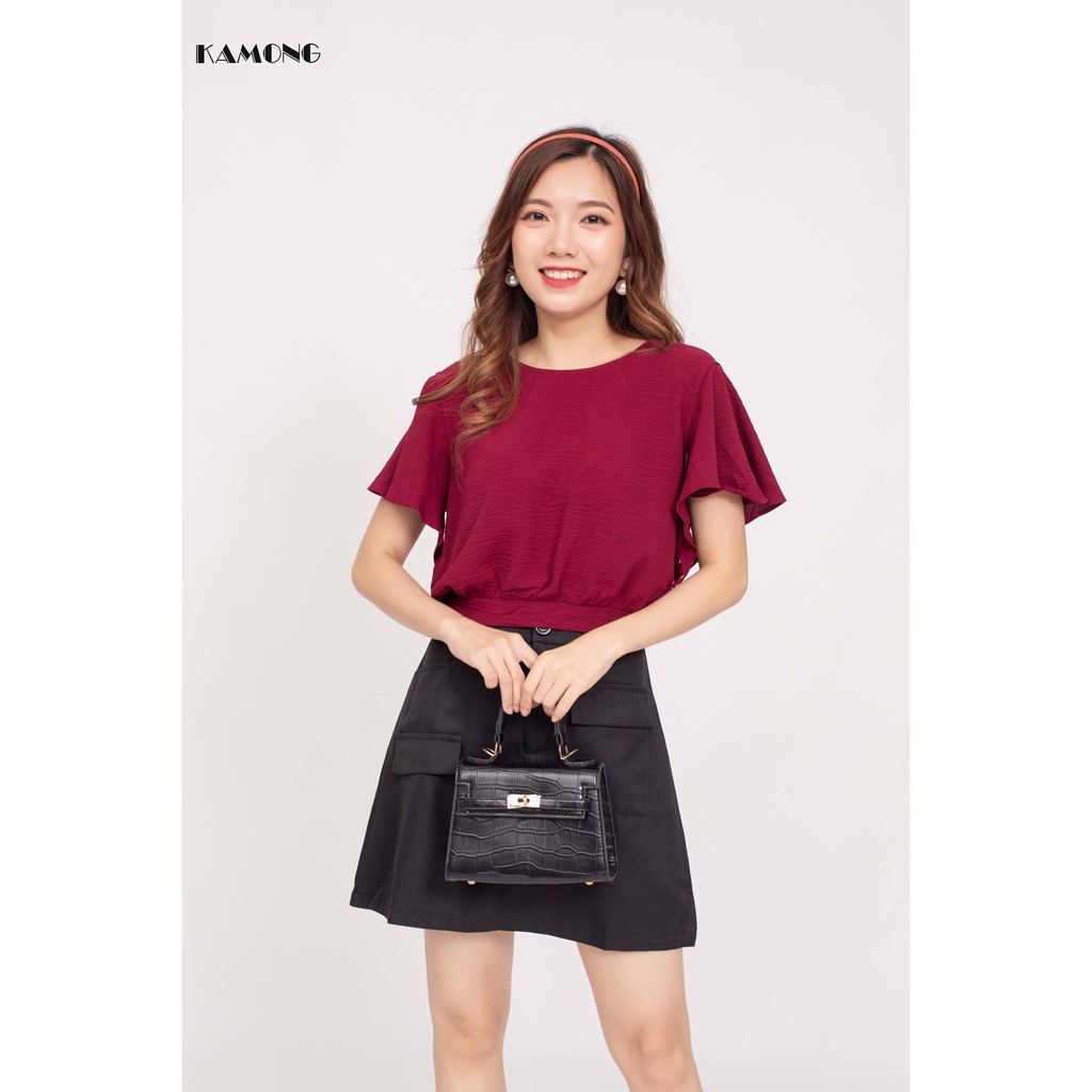 Áo Croptop Tay Cánh Tiên KAMONG A011