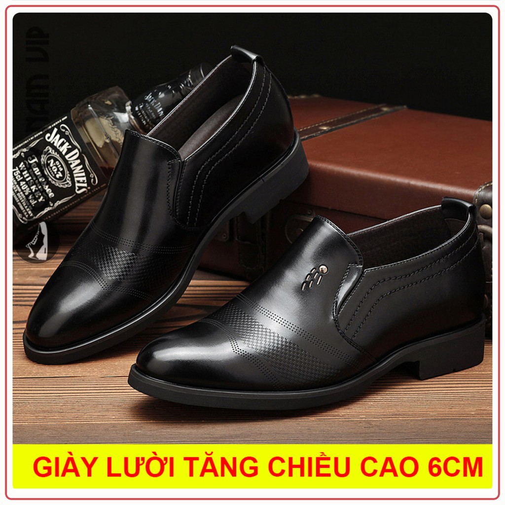 Giày Nam Tăng Chiều Cao Đen Công Sở Hàn Quốc GIAYNAMVIP Giày Lười Nam Đẹp Giá Rẻ GD45