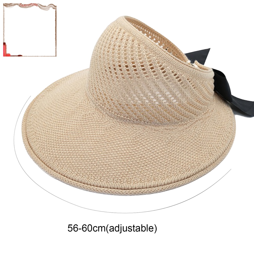 Nón Vành Rộng Chống Tia UV Có Thể Gấp Gọn Phối Nơ Bảo Vệ Cho Nữ