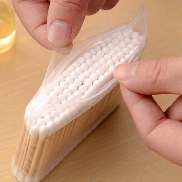 Tăm Bông Thân Gỗ Gói Tăm Que