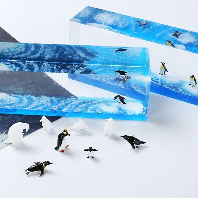 Set 10 chim cánh cụt trang trí các sản phẩm resin.