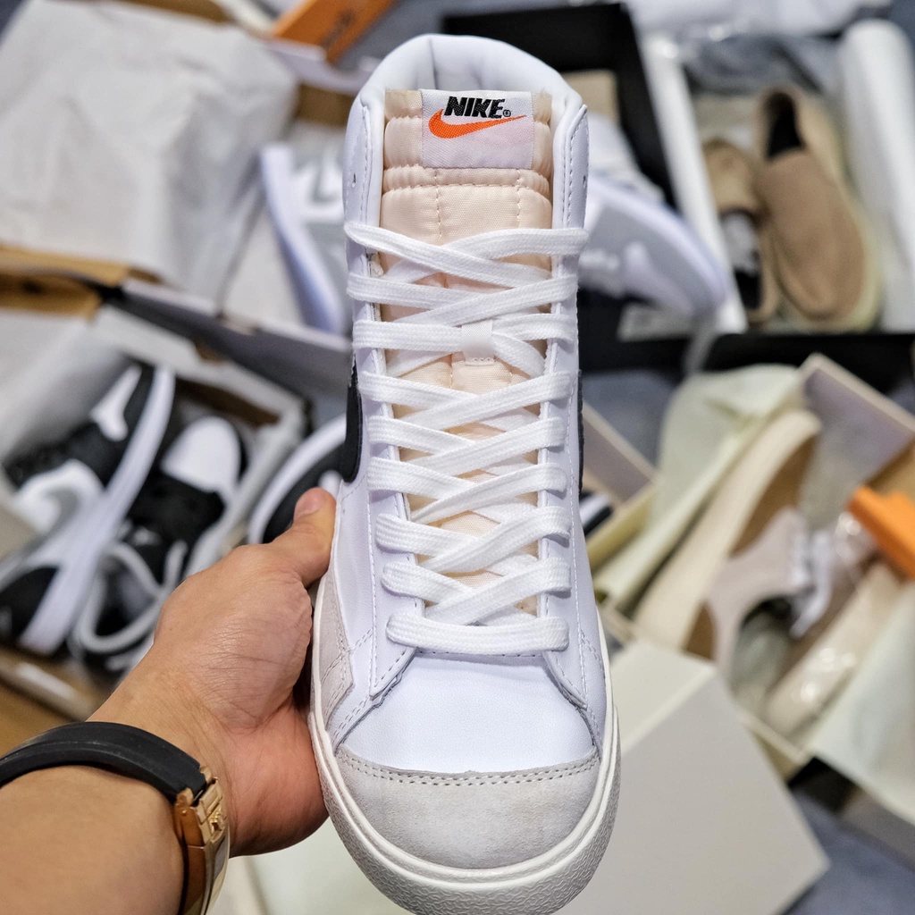 Giày Blazer Mid ’77 Vintage ‘White Black, Giày Thể Thao Blazer Hai Phiên Bản Cao Thấp Cho Cả Nam Và Nữ