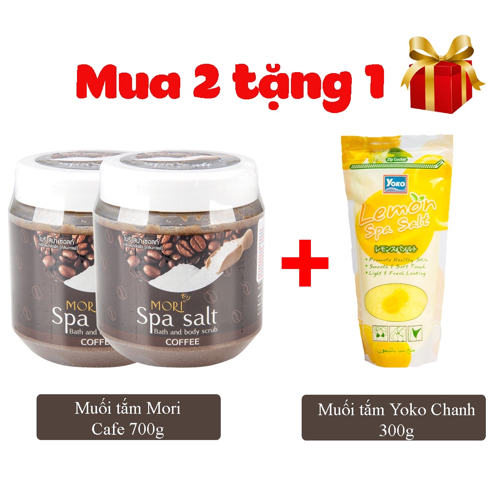 Muối Tắm Tẩy Tế Bào Chết Mori Spa Salt Bath hương cafe trắng da  &amp; Body Scrub 700g