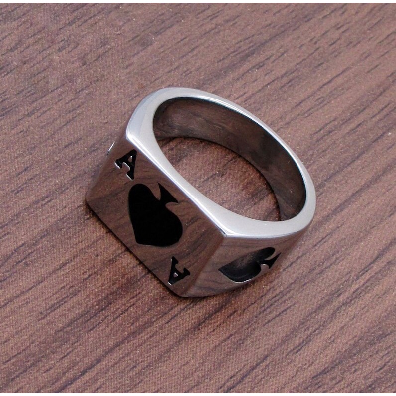 Nhẫn nam nữ tròn Asta Accessories màu bạc thời trang chất Titan đẹp đơn giản không gỉ - Nhẫn A Ring