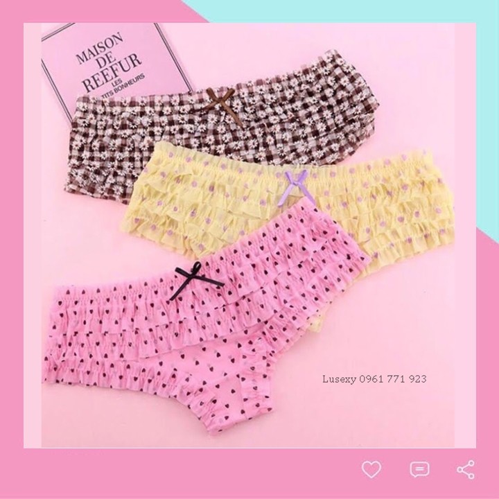 Quần lót nữ cute dễ thương dáng đùi xinh xắn màu hồng cute SHOP ĐỒ LÓT NỮ ĐẸP HÀ NỘI TPHCM