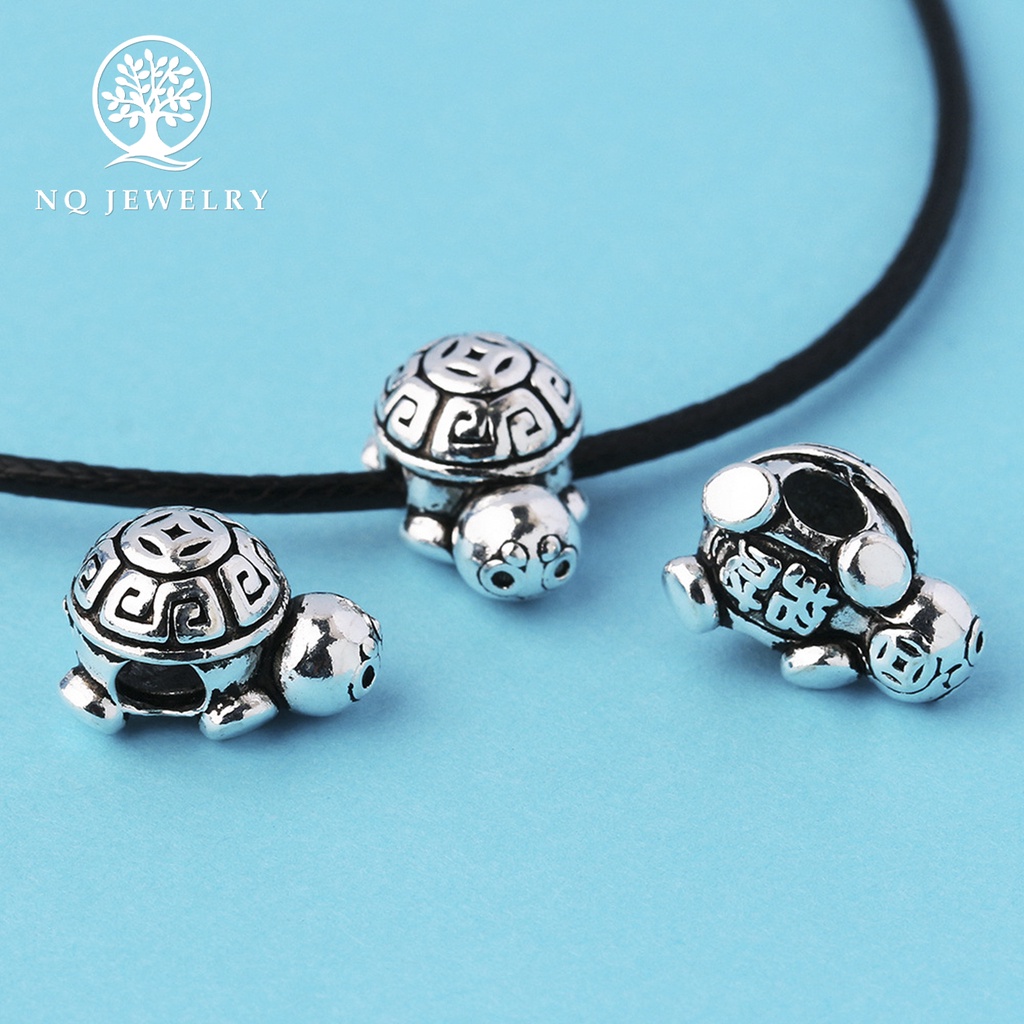 Charm bạc xỏ ngang hình con rùa - NQ Jewelry