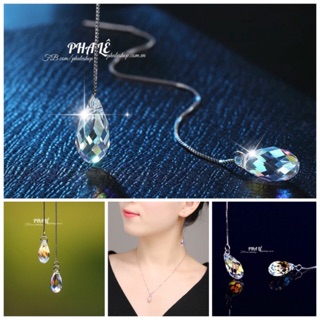 Bông Tai Pha Lê Hình Giọt Nước Được Thiết Kế Từ Pha Lê Swarovski và Bạc S925