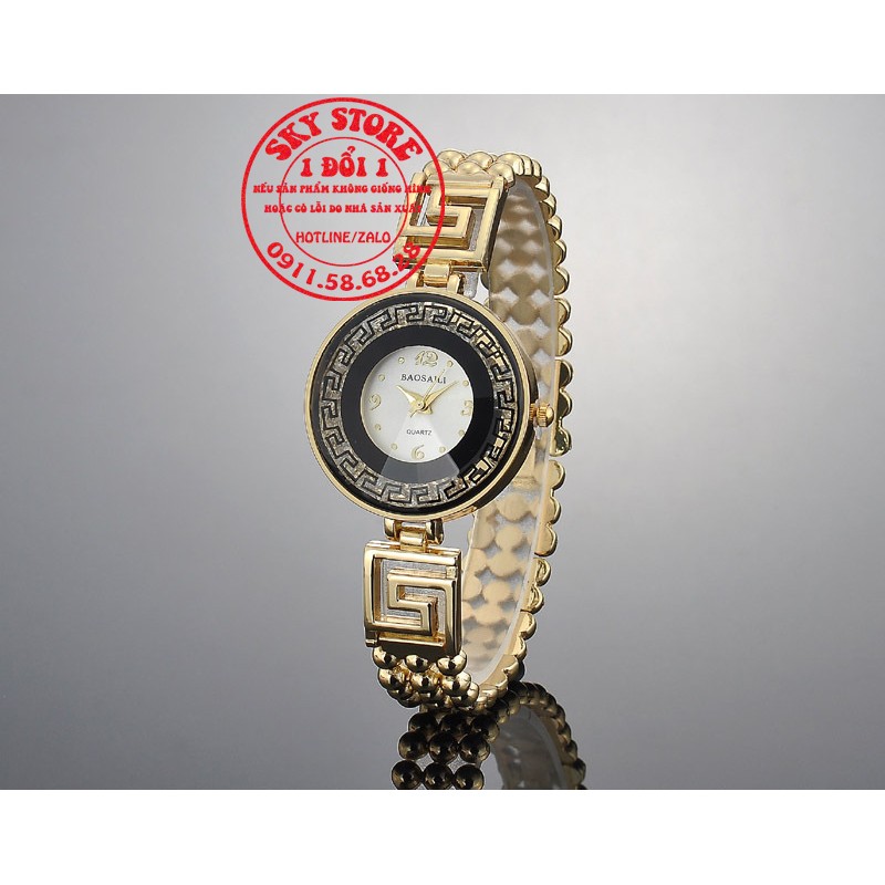 Đồng hồ nữ Baosaili B888 mặt tròn dây thép không gỉ Baosaili B888