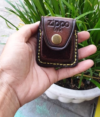 Bao Da Zippo USA Chính Hãng - Bao Da Zippo Da Bò Cao Cấp - Màu Nâu
