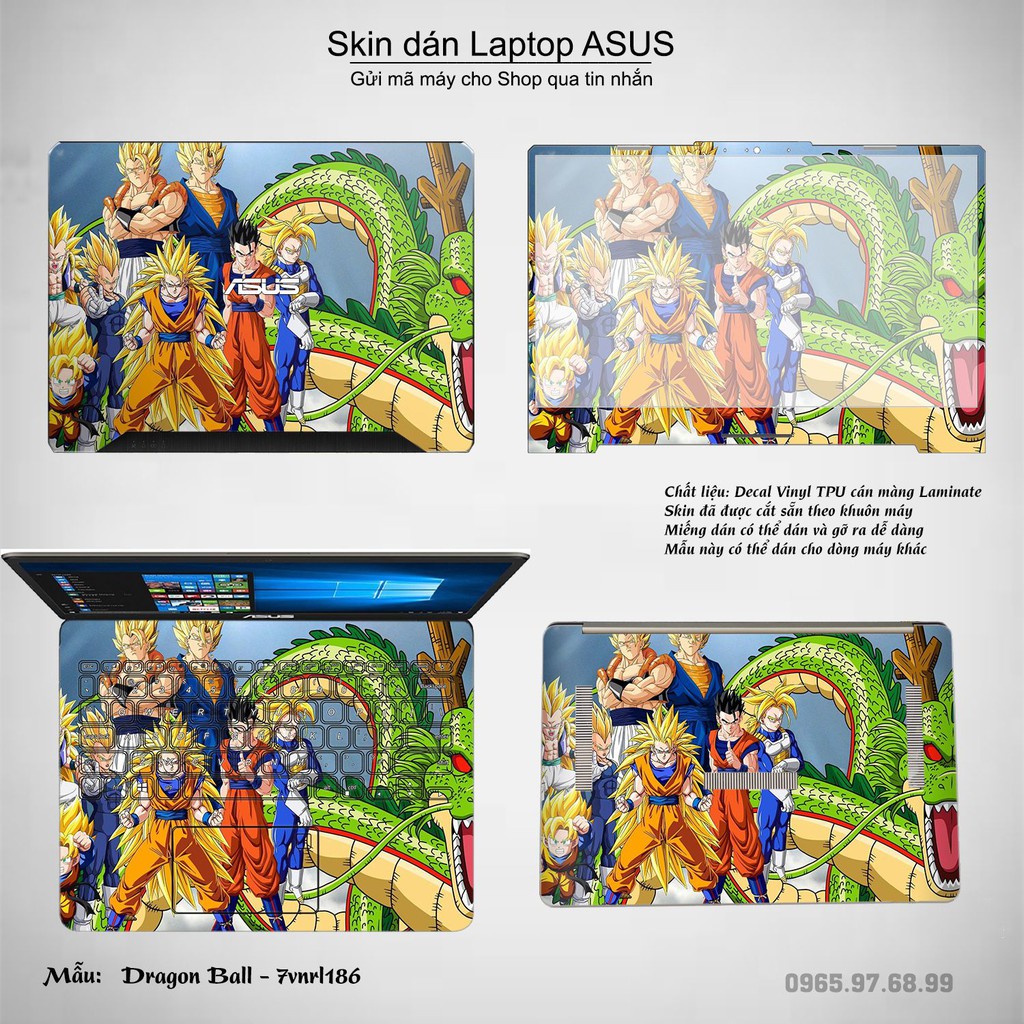 Skin dán Laptop Asus in hình Dragon Ball _nhiều mẫu 3 (inbox mã máy cho Shop)