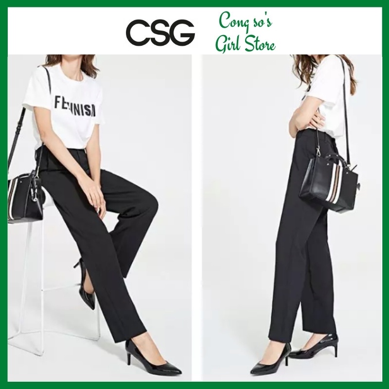Giày cao gót nữ mũi nhọn thời trang cao 5p da bóng mềm không thấm nước sang trọng CSG H01
