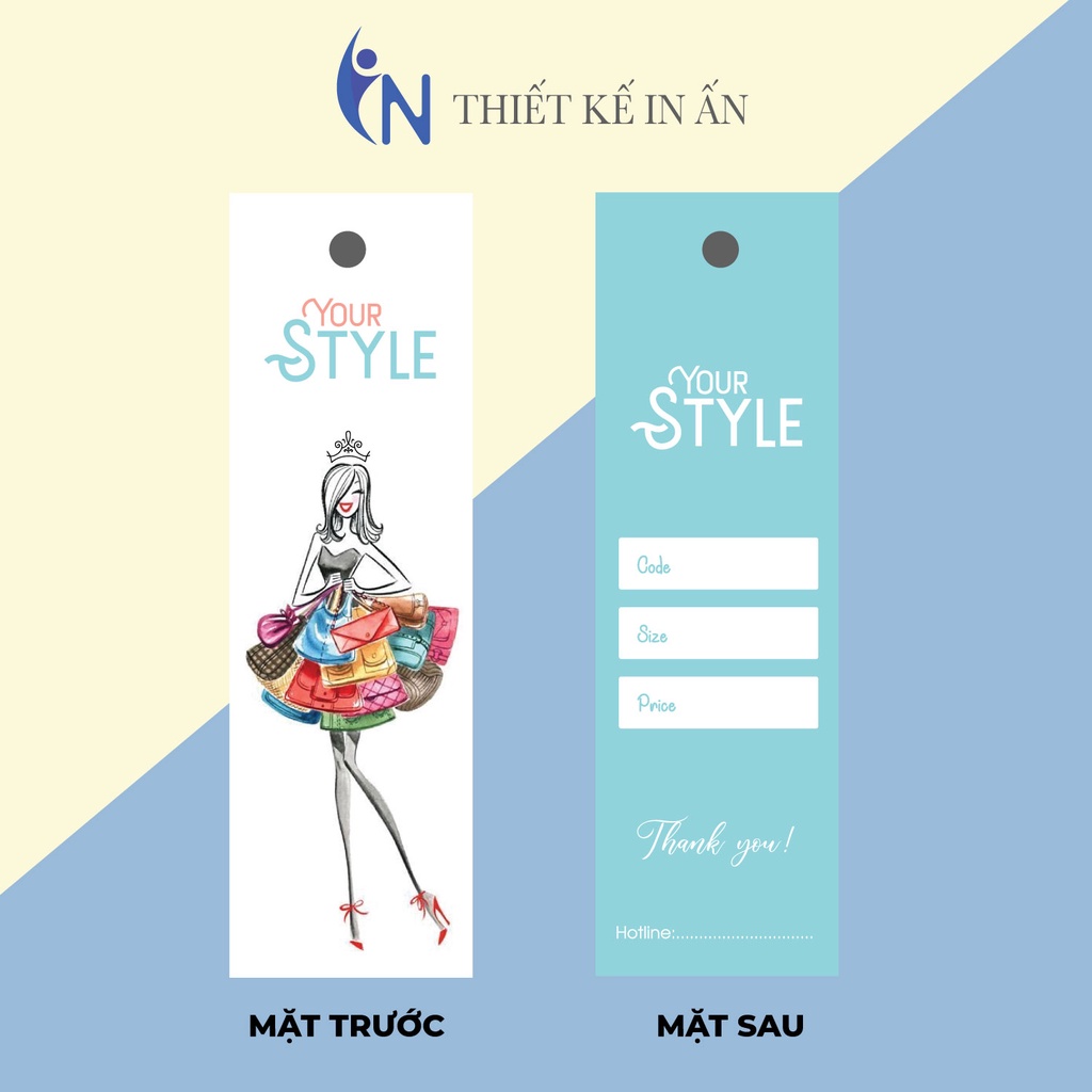 Mác quần áo combo 100 mác + 100 Dây Treo Thẻ Bài - Dây Dù Xâu Tag (Mác) Quần Áo