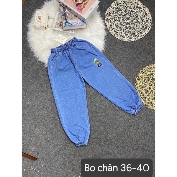 Quần Bò giấy Chất Jean Mềm Cạp Chun Cho Bé Gái