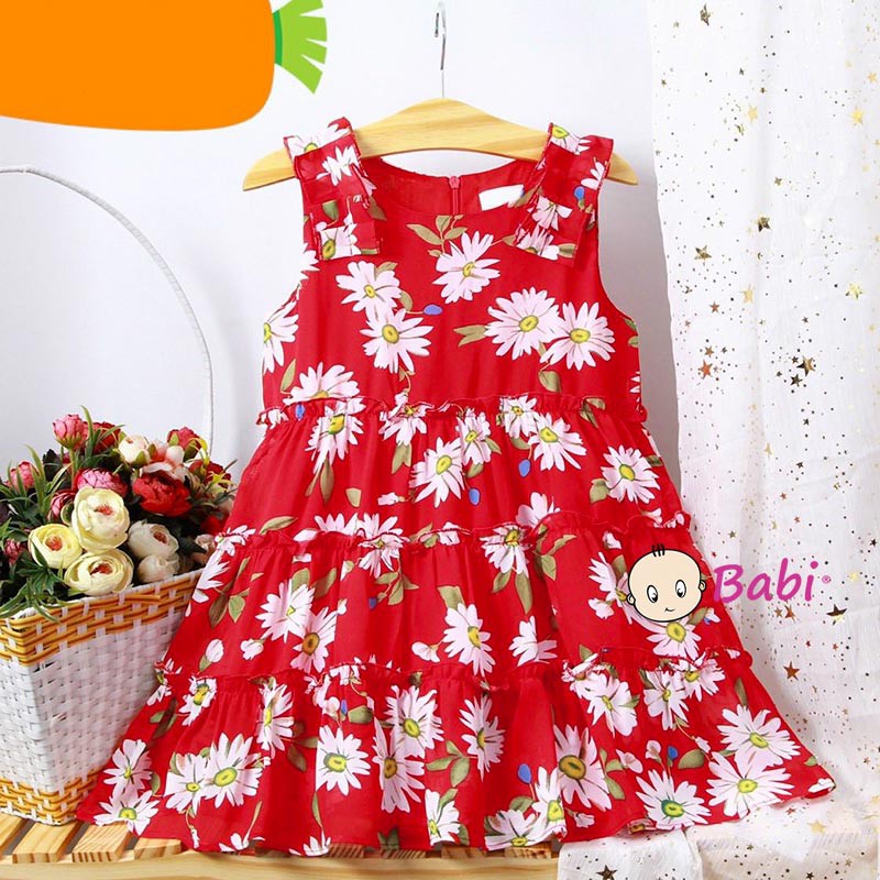 311999 Đầm Voan Cho Bé Tùng Baby Doll Họa Tiết Hoa Điệu Đà (1 - 7 tuổi)