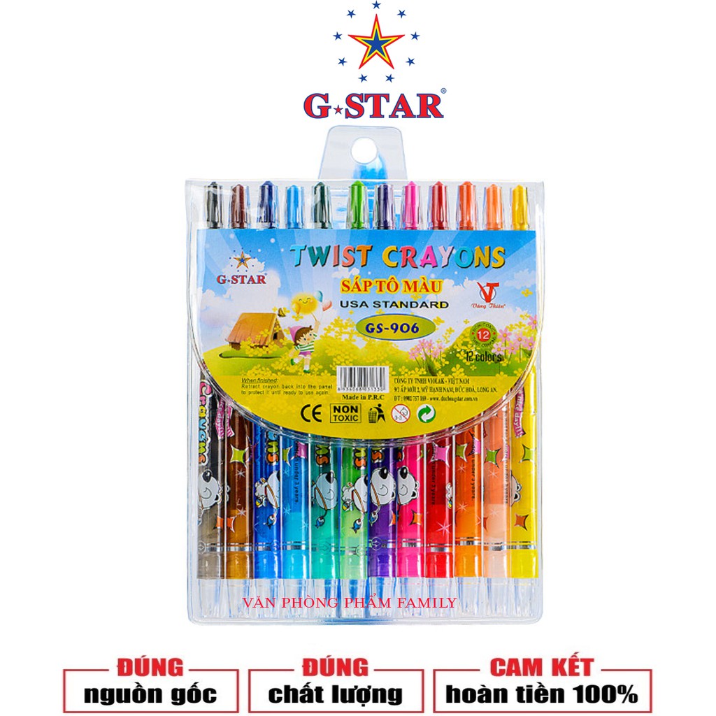 Sáp Vặn 12 Cây Dài HQ G-Star 906-12 Dài