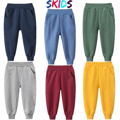 Quần dài cho bé trai gái size đại hàn quốc thời trang trẻ em mùa thu chất da cá cotton SKIDS