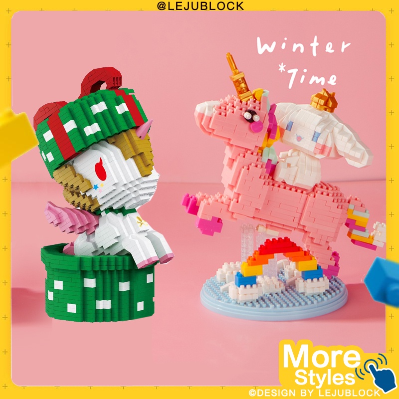 Khối xây dựng kỳ lân Đồ chơi khối nano Pegasus cho trẻ em Đồ chơi ghép hình cho bé gái quà tặng sinh nhật cho bạn gái Búp bê Sanrio Cinnamoroll hình Kuromi stellalou LinaBell quà Giáng sinh unicorn