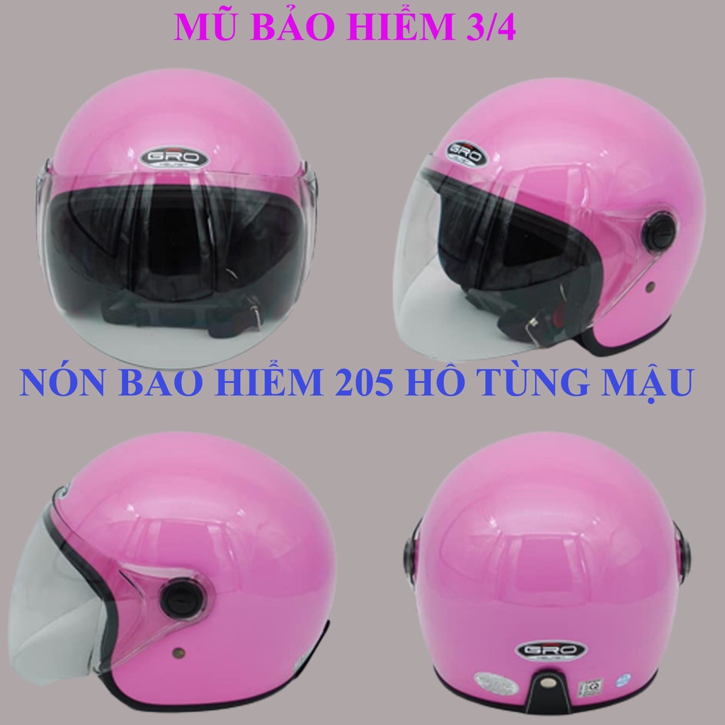 Mũ bảo hiểm 3/4 Chính hãng GRO cao cấp kính dài