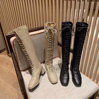 ] boot da buộc dây gót 5p