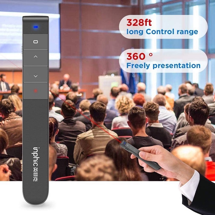 Bút Trình Chiếu,Thuyết Trình Không Dây INPHIC PL1 USB Không Dây 2.4GHz Điều Khiển Từ Xa Có Kẹp Tiện Dụng