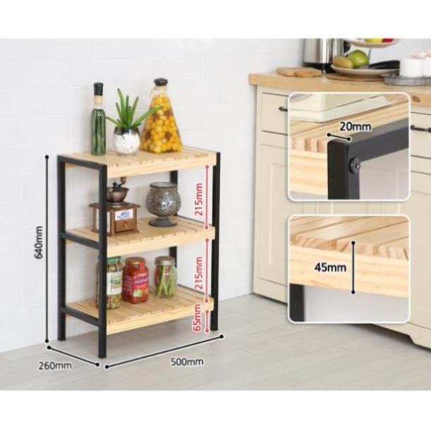 Kệ để giày ba tầng 500 khung sắt sơn tĩnh điện, mê bằng gỗ thông nhập khẩu phong cách hàn quốc, rẻ ,đẹp v
