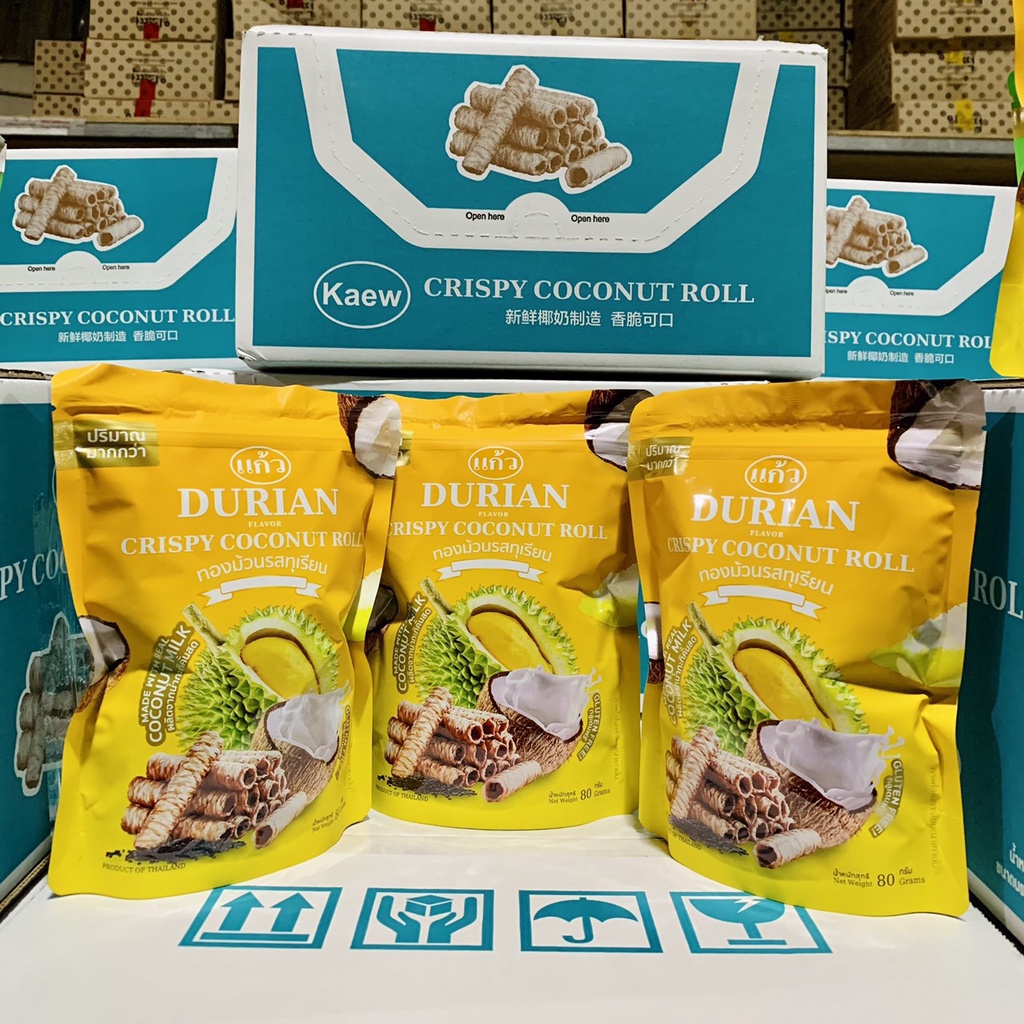 Bánh Cuộn Dừa Nhập Khẩu Thái Lan Vị Sầu Riêng Túi Zip