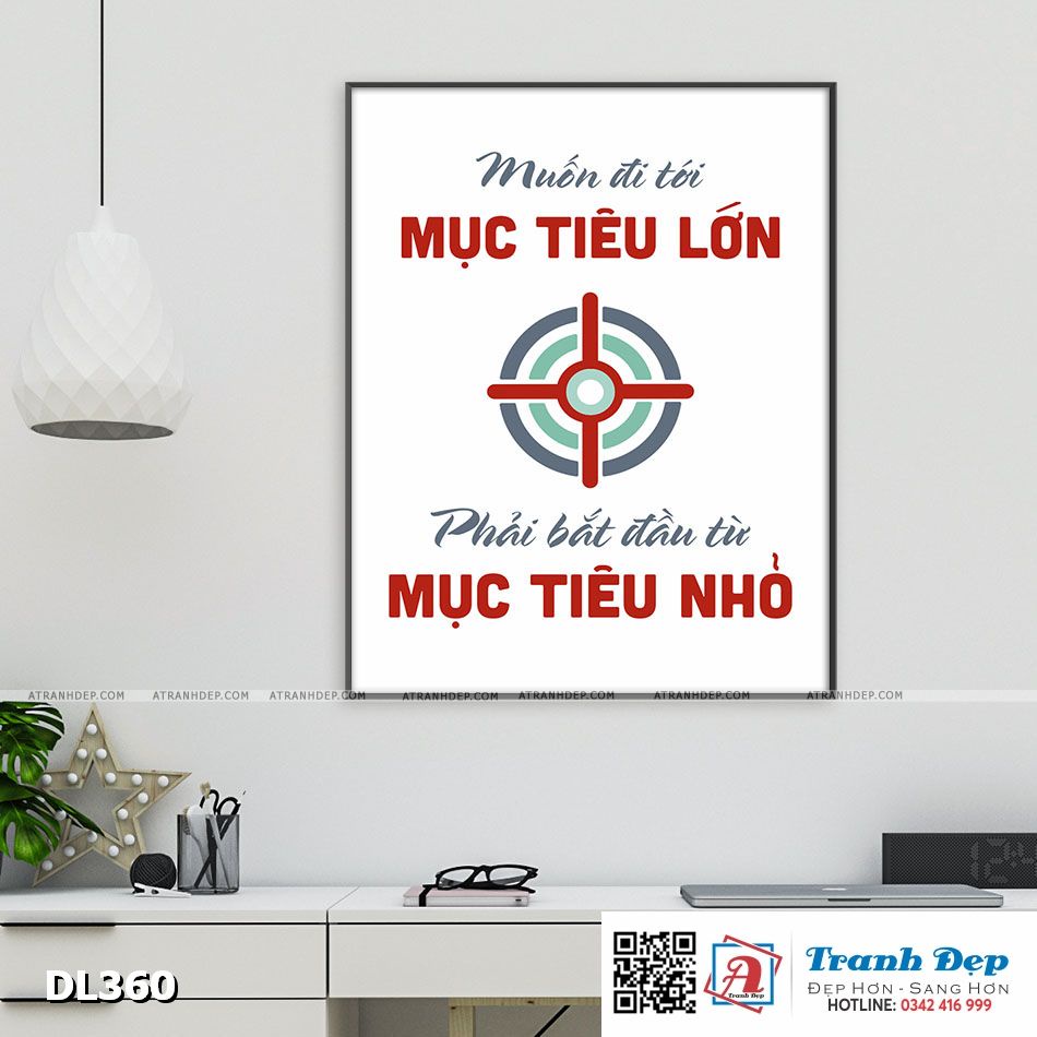 Tranh động lực trang trí phòng làm việc - Muốn đi tới mục tiêu lớn, phải bắt đầu từ mục tiêu nhỏ - D
