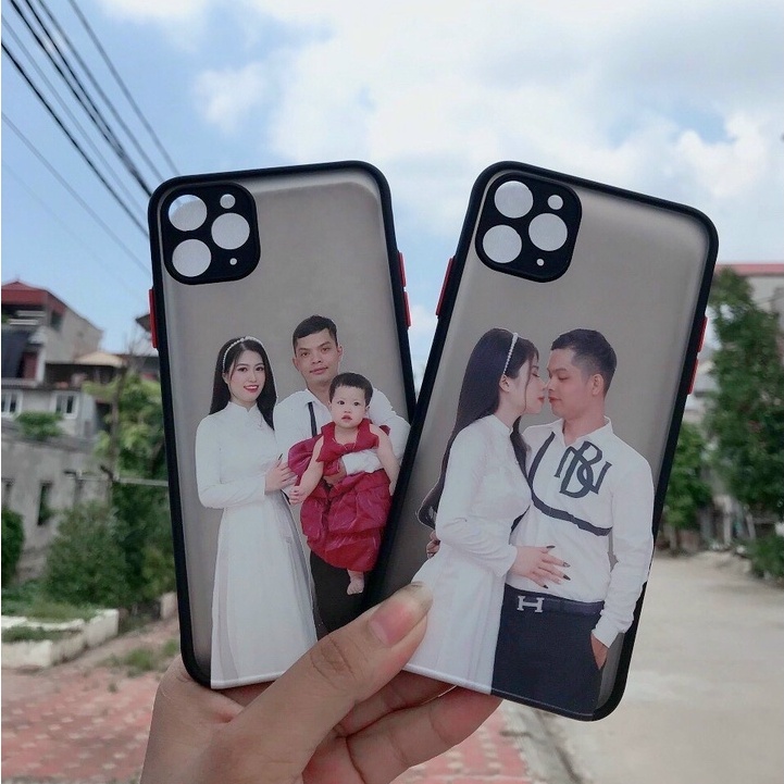 Ốp lưng Nhựa nhám bảo vệ camera vẽ line in ảnh theo yêu cầu