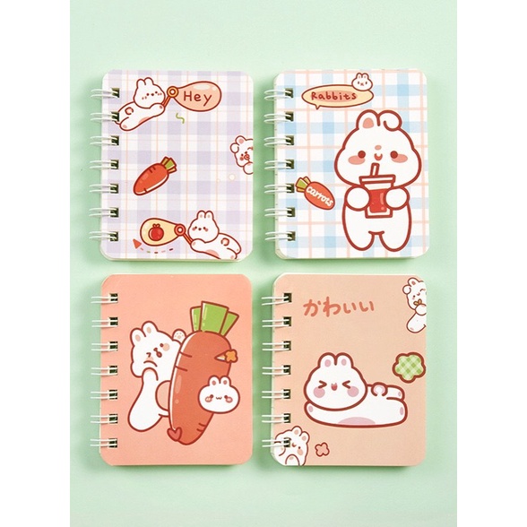 Sổ tay cute ghi chép nhỏ gọn bỏ túi, sổ tay lò xo mini đẹp dễ thương 80 trang có dòng kẻ