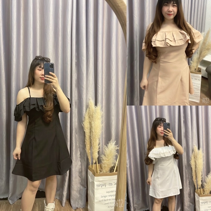 Đầm Bigsize Trễ Vai (Bigsize 55kg Đến 100kg (M/L/XL/XXL)