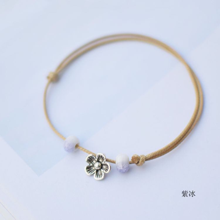 Vòng tay hạt gốm thời trang dễ thương họa tiết hoa  - VTPP02
