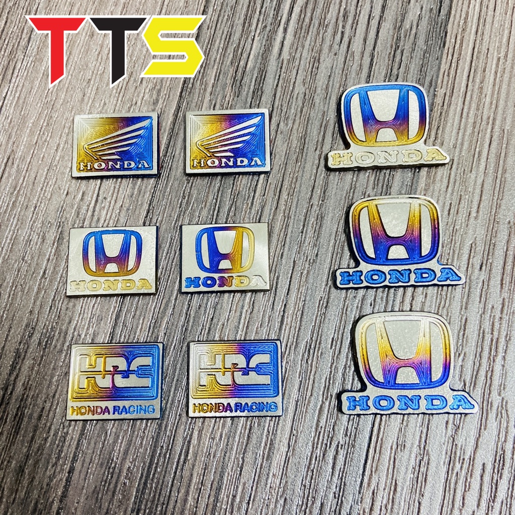 Tem logo Honda, Cánh chim, Hrc chất liệu titan gr5 dán bợ đồng hồ, biển số nhiều mẫu mã đẹp mắt