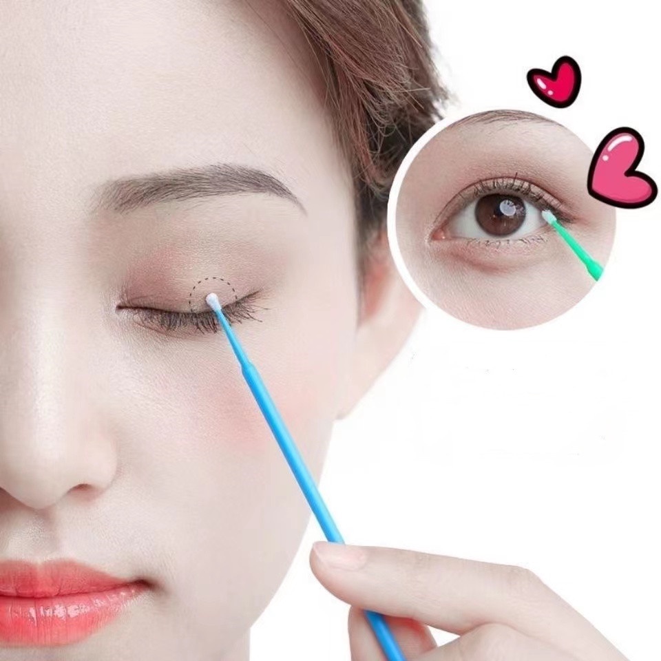 Tăm bông phun xăm tăm bông nối mi gói 100 cây