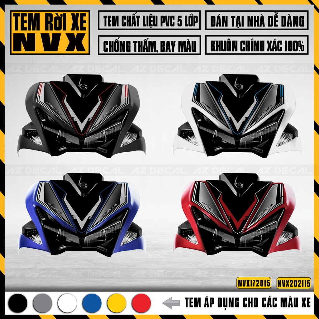 Tem Xe NVX 2017 - 2021 Dễ Dán | NVX15 | Decal Rời Dán Cho Mọi Xe NVX 125, 155 Chống Nước, Bền Màu