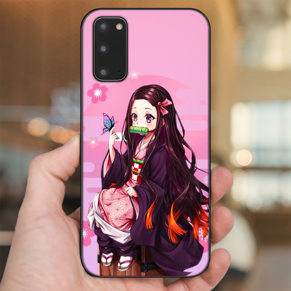 Ốp lưng Samsung S20 viền đen in hình Nezuko Kimetsu no Yaiba