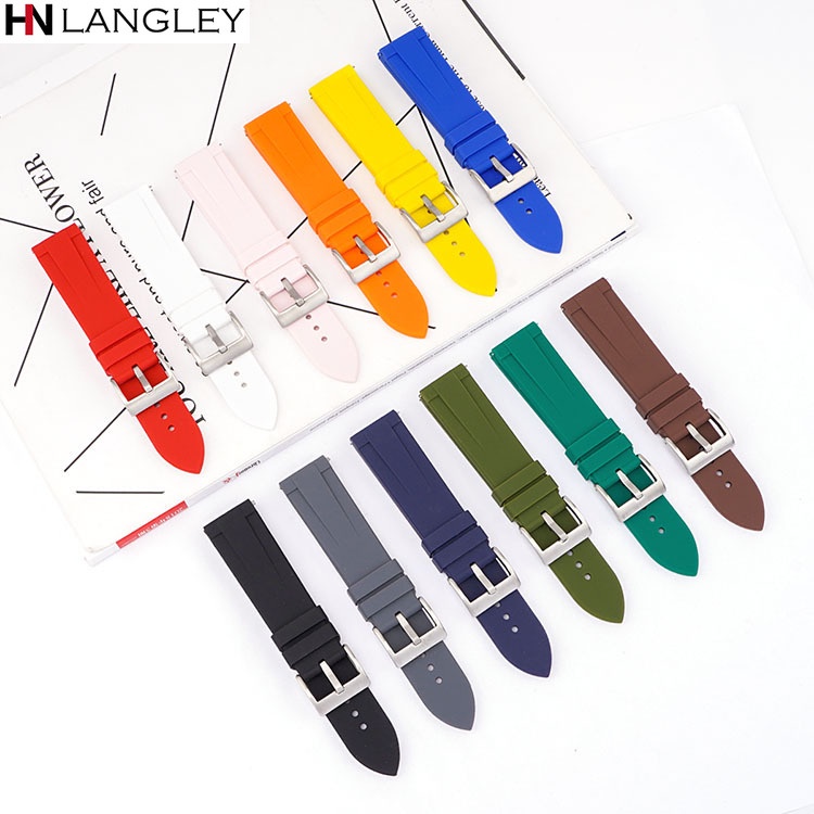 Dây Đeo Đồng Hồ Thể Thao Bằng Silicone 22mm Tháo Gỡ Nhanh 20mm Cho Seiko / Samsung